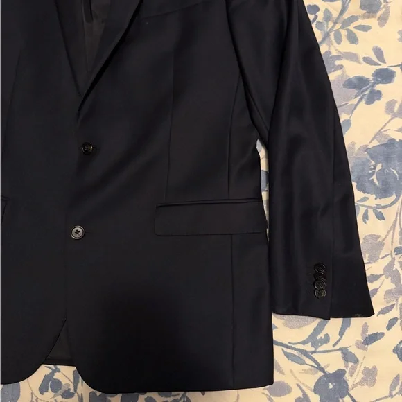 Lauren Ralph Lauren Black Label Slim 42L Navy Wool Blazer 2 Button Sport Coat